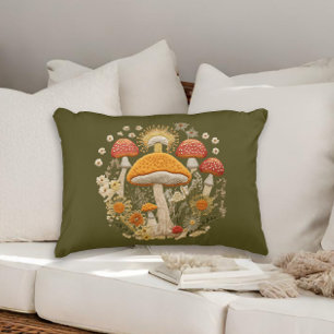 Paddestoel en Wildflower Cottagecore Accent Kussen