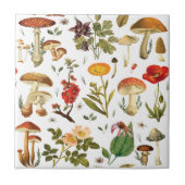  Paddestoel en Wildflower Naadloos Patroon Tegeltje (Voorkant)