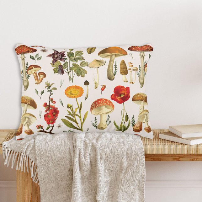  Paddestoel en Wildflower Pattern Accent Kussen (In situ)