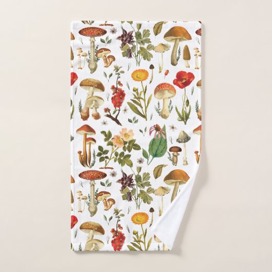 Paddestoel en Wildflower Pattern Bad Handdoek (Handdoek)