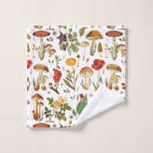 Paddestoel en Wildflower Pattern Bad Handdoek (Wasdoekje)