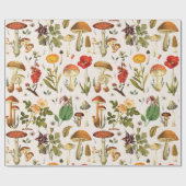 Paddestoel en Wildflower Pattern Cadeaupapier (Vlak)