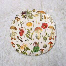 Paddestoel en Wildflower Pattern Rond Kussen