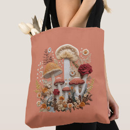 Paddestoel en Wildflower Tote Bag