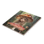 Paddestoel Fairy Fantasy World Forest Illustratie Tegeltje (Zijkant)