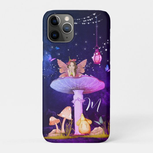 Paddestoel Fantasie Monogram Magische Fairy Case-Mate iPhone Case (Achterkant)