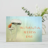 Paddestoel fee aquarel meisje verjaardagsfeest kaart (Staand voorkant)