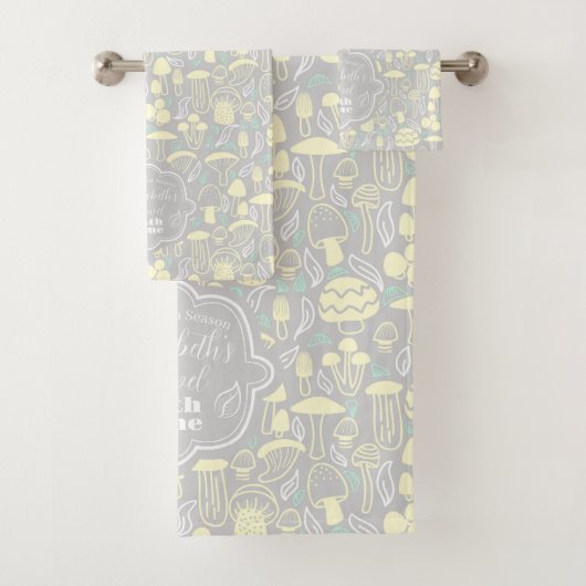 Paddestoel Grijze Crème Bad Handdoek (Insitu)
