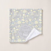 Paddestoel Grijze Crème Bad Handdoek (Wasdoekje)