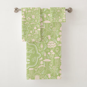 Paddestoel Groene Crème Bad Handdoek
