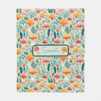 Paddestoel groene tuin fleece deken