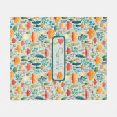 Paddestoel groene tuin fleece deken (Voorkant (Horizontaal))