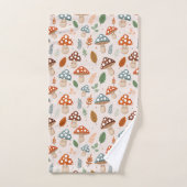 Paddestoel, Herfst gebladerte, Natuur Patten Bad Handdoek (Handdoek)