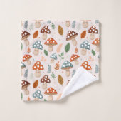 Paddestoel, Herfst gebladerte, Natuur Patten Bad Handdoek (Wasdoekje)