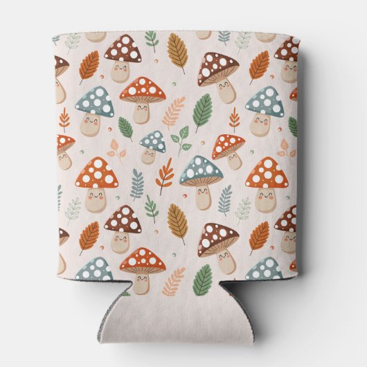 Paddestoel, Herfst gebladerte, Natuur Patten Blikjeskoeler (Achterkant)