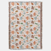 Paddestoel, Herfst gebladerte, Natuur Patten Deken (Voorkant Verticaal)