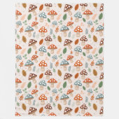 Paddestoel, Herfst gebladerte, Natuur Patten Fleece Deken (Voorkant)