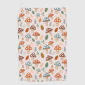 Paddestoel, Herfst gebladerte, Natuur Patten Golfhanddoek (Voorkant)