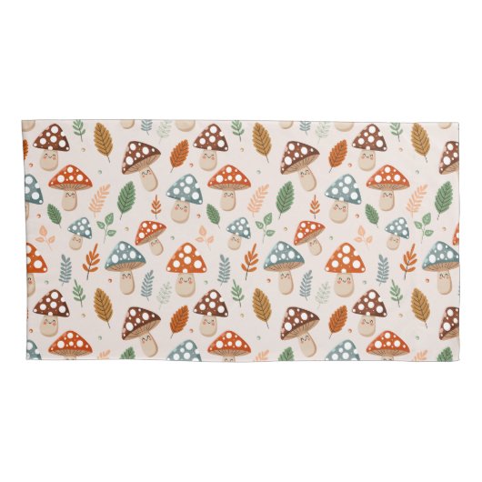 Paddestoel, Herfst gebladerte, Natuur Patten Kussensloop (Achterkant-Rechts)