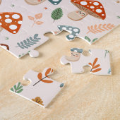 Paddestoel, Herfst gebladerte, Natuur Patten Legpuzzel (Zijkant)