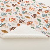 Paddestoel, Herfst gebladerte, Natuur Patten Sherpa Deken (3/4)