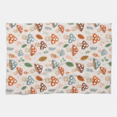 Paddestoel, Herfst gebladerte, Natuur Patten Theedoek (Horizontaal)