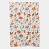 Paddestoel, Herfst gebladerte, Natuur Patten Theedoek (Verticaal)