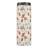 Paddestoel, Herfst gebladerte, Natuur Patten Thermosbeker (Achterkant)