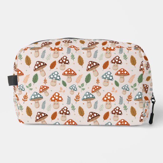 Paddestoel, Herfst gebladerte, Natuur Patten Toilettasje (Voorkant)