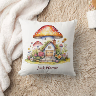Paddestoel huis kussen