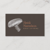 Paddestoel Illustratie Wit/Bruin - Catering, Chef Visitekaartje (Voorkant)