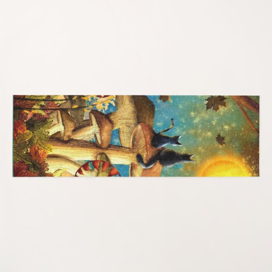 Paddestoel Katten Effen Achterkant Yogamat (Voorkant (horizontaal))