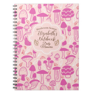Paddestoel magenta roze notitieboek