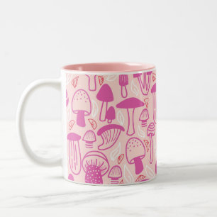 Paddestoel Mangenta Roze Tweekleurige Koffiemok