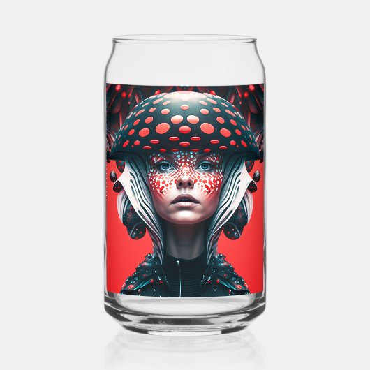 Paddestoel meisje 1 blikvorm glas (Voorkant)