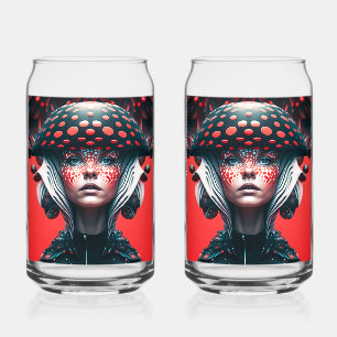 Paddestoel meisje 1 blikvorm glas