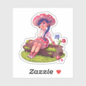 Paddestoel meisje in Natuur Sticker (Vel)