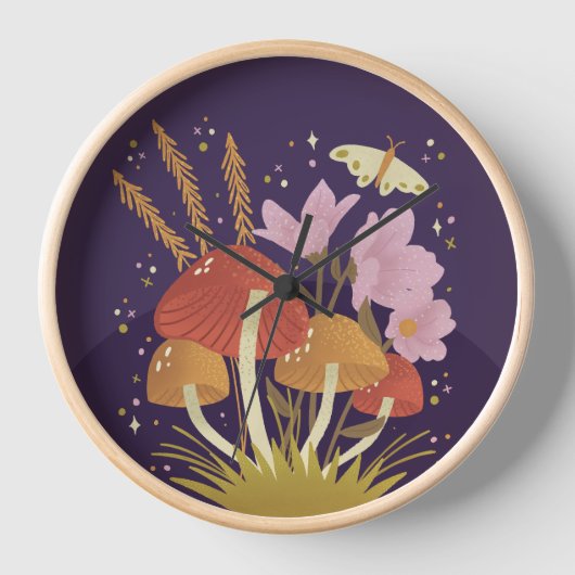 Paddestoel met Florals Paarse (Voorkant)