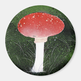 Paddestoel Mushroom in Moss Omgeving Magneet