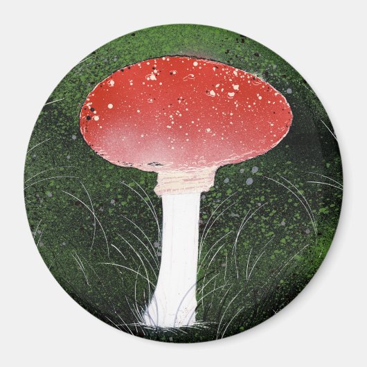 Paddestoel Mushroom in Moss Omgeving Magneet (Voorkant)