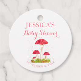Paddestoel Mushroom Waterverf Leuk Baby shower Bedankjes Labels