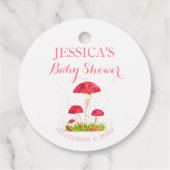 Paddestoel Mushroom Waterverf Leuk Baby shower Bedankjes Labels (Achterkant)