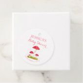 Paddestoel Mushroom Waterverf Leuk Baby shower Bedankjes Labels (In situ)