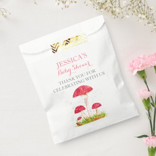 Paddestoel Mushroom Waterverf Leuk Baby shower Bedankzakje (Gezegeld)