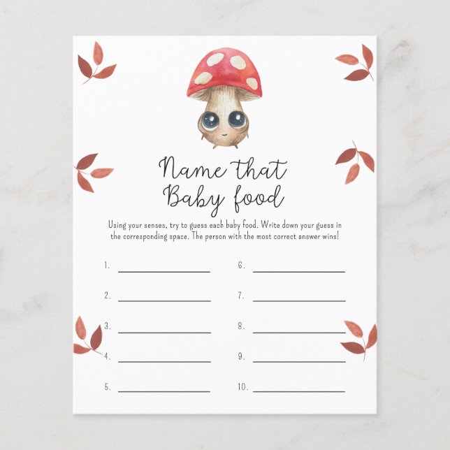 Paddestoel Naam dat baby Food douchegame (Voorkant)