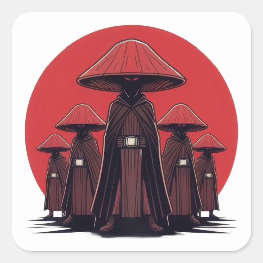 Paddestoel Nachtstalkers Vierkante Sticker (Voorkant)