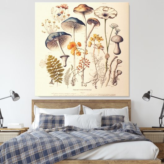  Paddestoel Naturalist Canvas Afdruk (Insitu (Slaapkamer))