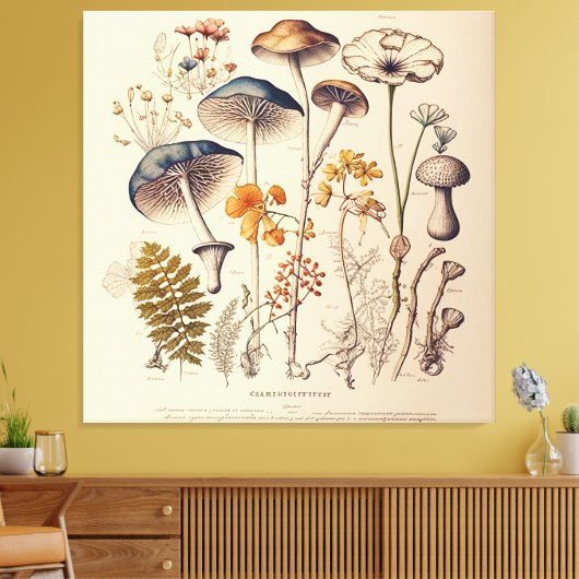  Paddestoel Naturalist Canvas Afdruk (Insitu (Woonkamer))
