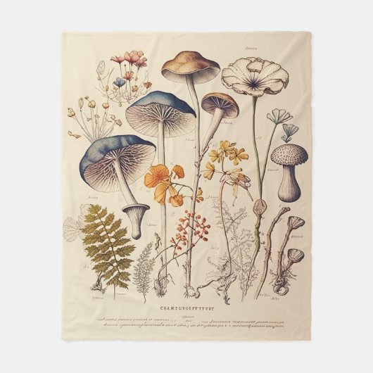  Paddestoel Naturalist Fleece Deken (Voorkant)