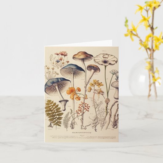  Paddestoel Naturalist Kaart (Gele Bloem)